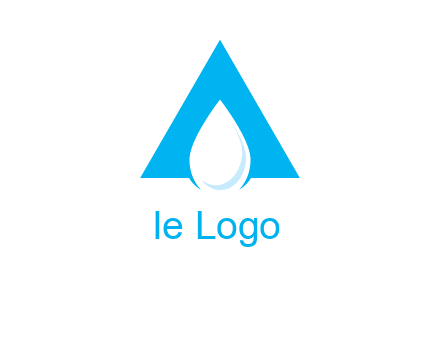 water drop in letter A logo