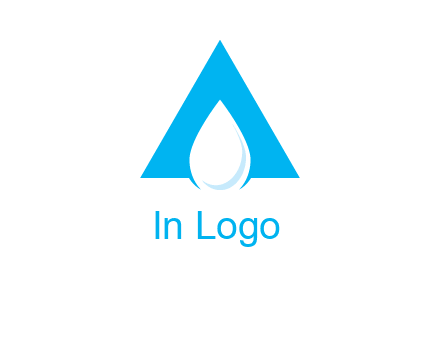 water drop in letter A logo