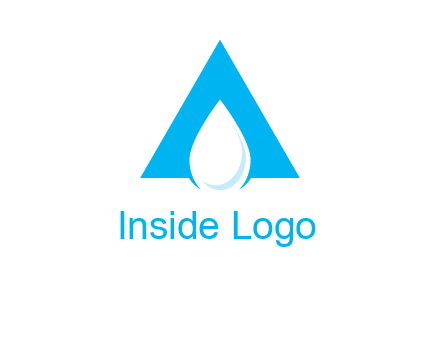 water drop in letter A logo