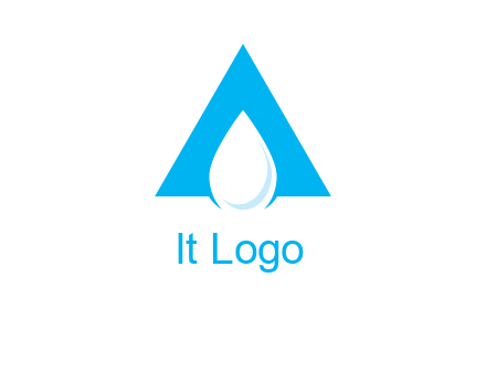 water drop in letter A logo