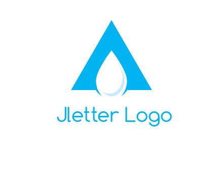 water drop in letter A logo