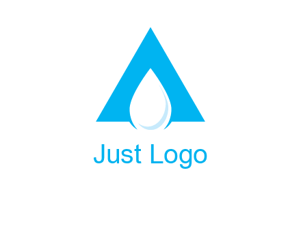 water drop in letter A logo