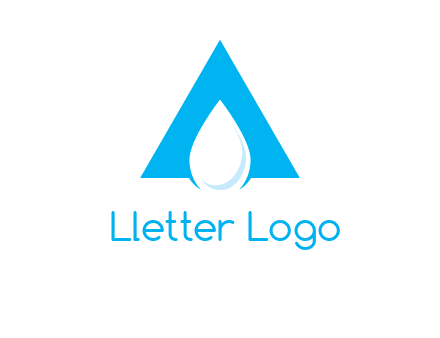 water drop in letter A logo