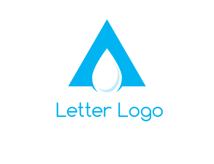 water drop in letter A logo