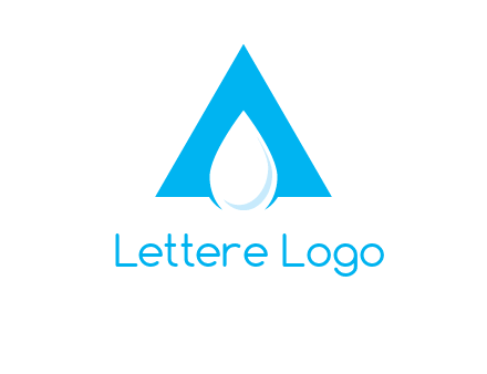water drop in letter A logo