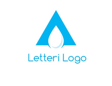 water drop in letter A logo