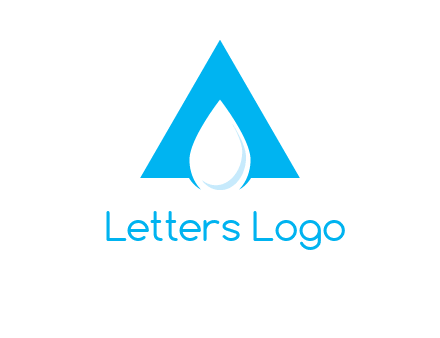 water drop in letter A logo
