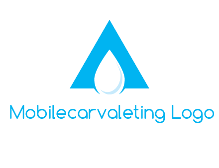 water drop in letter A logo