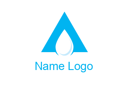 water drop in letter A logo