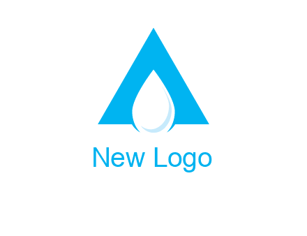 water drop in letter A logo