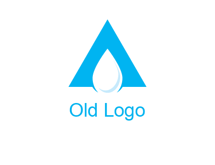 water drop in letter A logo