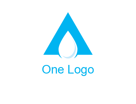water drop in letter A logo