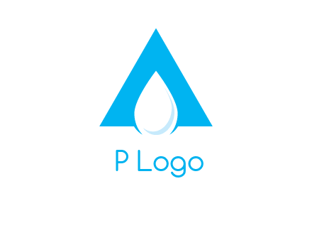 water drop in letter A logo
