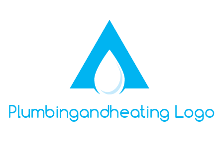 water drop in letter A logo
