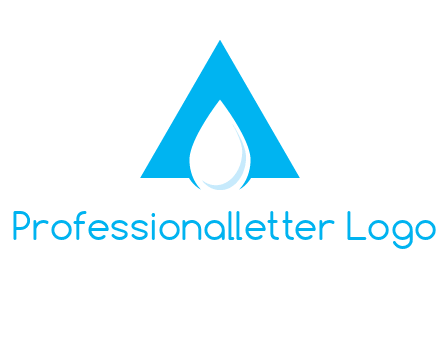 water drop in letter A logo
