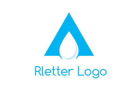 water drop in letter A logo