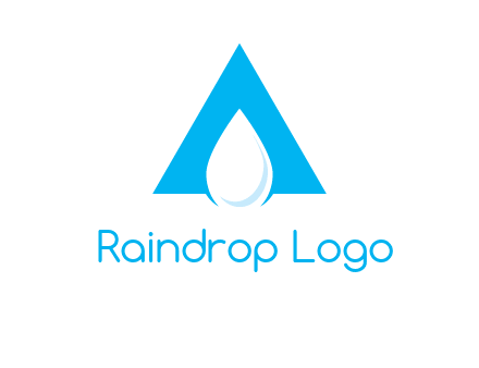 water drop in letter A logo