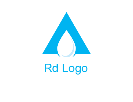 water drop in letter A logo