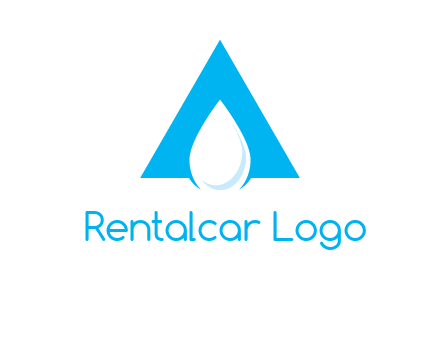water drop in letter A logo
