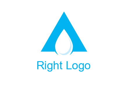 water drop in letter A logo