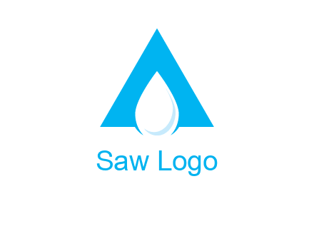 water drop in letter A logo
