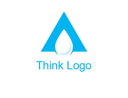 water drop in letter A logo