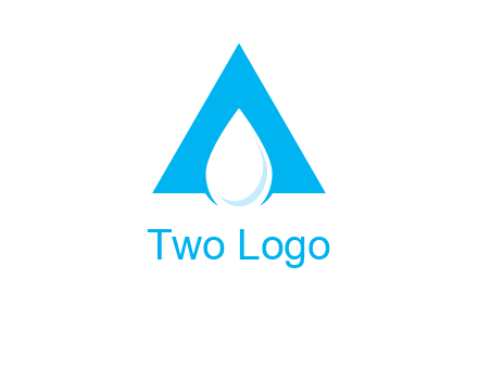 water drop in letter A logo