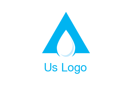 water drop in letter A logo