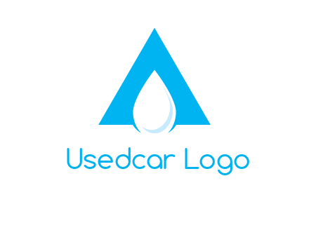 water drop in letter A logo