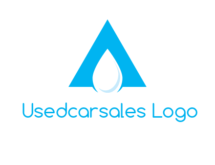 water drop in letter A logo