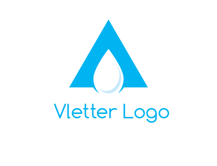 water drop in letter A logo