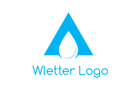 water drop in letter A logo