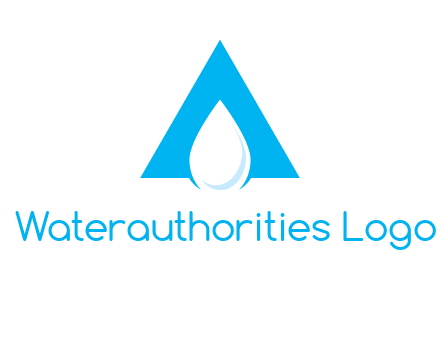 water drop in letter A logo