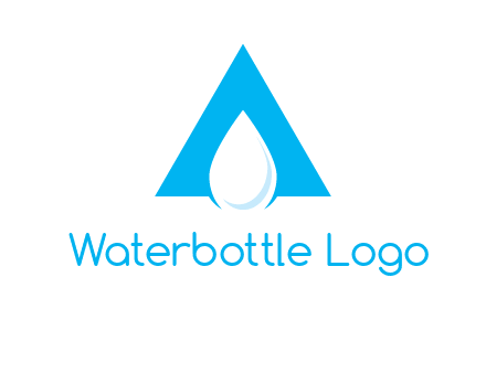 water drop in letter A logo