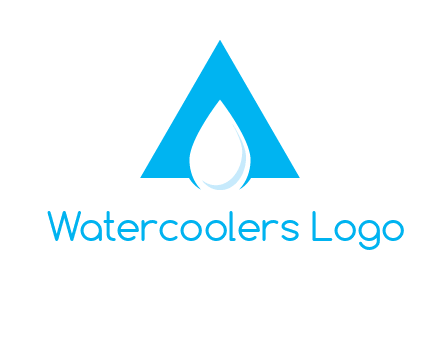 water drop in letter A logo