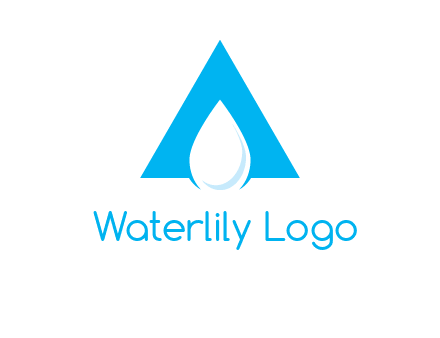 water drop in letter A logo