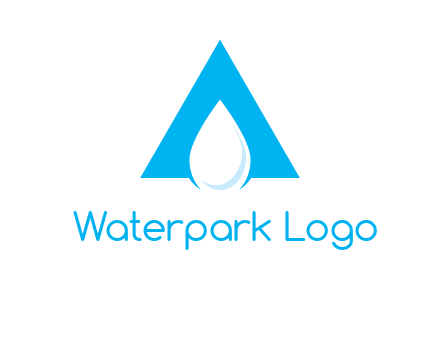 water drop in letter A logo
