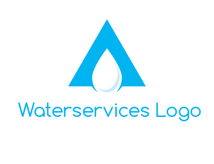 water drop in letter A logo