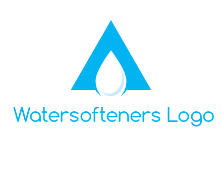 water drop in letter A logo