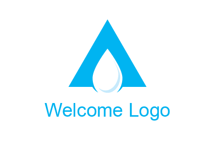 water drop in letter A logo