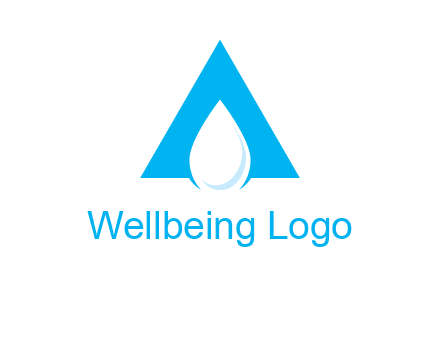 water drop in letter A logo
