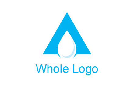 water drop in letter A logo