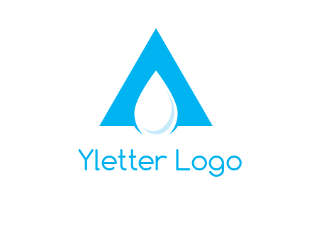 water drop in letter A logo