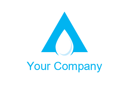 water drop in letter A logo