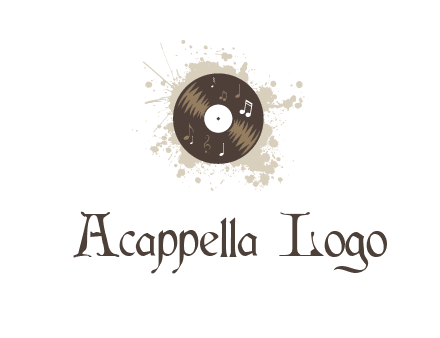 disc with music notes and splatter logo