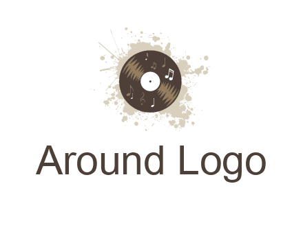 disc with music notes and splatter logo