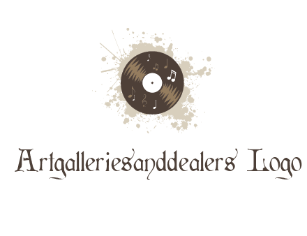 disc with music notes and splatter logo