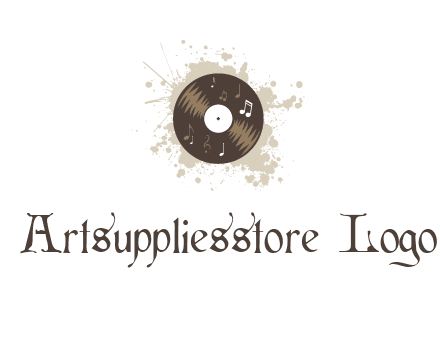 disc with music notes and splatter logo