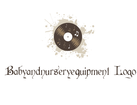 disc with music notes and splatter logo