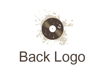 disc with music notes and splatter logo